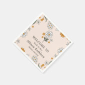 ボホフローラアーストーンボタニカルブライダルシャワー スタンダードカクテルナプキン (角)