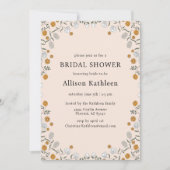 ボホフローラアーストーンボタニカルブライダルシャワー 招待状 (正面)