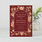 ボホフローラアーチテラコッタ秋の結婚式 招待状 (スタンド正面)