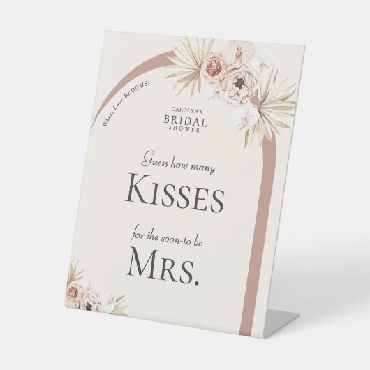 ボホフローラアーチブライダルシャワーー数キス 台座サイン (正面)