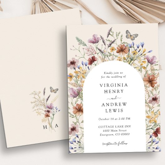 ボホフローラアーチ結婚式招待状 招待状