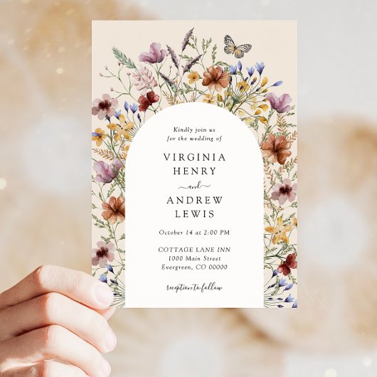 ボホフローラアーチ結婚式招待状 招待状