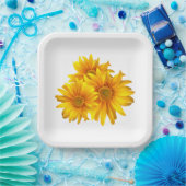 ボホフローライエローフラワーズカントリー結婚フローラ ペーパープレート (パーティー)