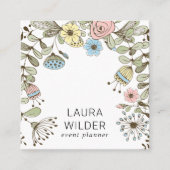 ボホフローライベントプランナーピンクスクエアビジネス スクエア名刺 (正面)