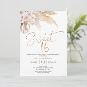 ボホフローラウィズパンパススウィート16誕生日 招待状 (スタンド正面)