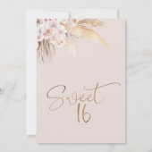 ボホフローラウィズパンパススウィート16誕生日 招待状 (裏面)