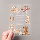 ボホフローラウェスタンブライダルシャワー アクリル招待状 (インサイチュ (ポータブル))