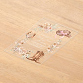 ボホフローラウェスタンブライダルシャワー アクリル招待状 (レイダウン)