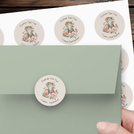 ボホフローラウェスタン女性のカーボーイブーツニュートラル ラウンドシール