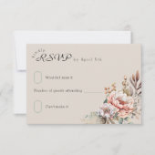 ボホフローラウェスタン女性のカーボーイブーツモノグラムの 出欠カード (正面)