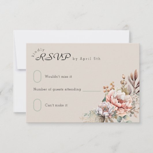 ボホフローラウェスタン女性のカーボーイブーツモノグラムの 出欠カード (正面)