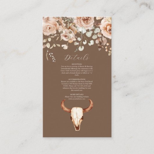 ボホフローラウェスタン結婚ズ エンクロージャーカード (正面)