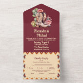 ボホフローラウェスタン結婚ズ オールインワン招待状 (内側)