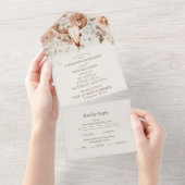 ボホフローラウェスタン結婚ズ オールインワン招待状 (貼ってはがせる)