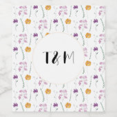 ボホフローラウォーターカラーウェディングインフェアリーガーデン ワインラベル (シングルラベル)