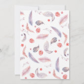 ボホフローラウォーターカラースカル誕生日パーティー 招待状 (裏面)