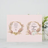 ボホフローラウォーターカラーパンパスパーム結婚式 プログラム (スタンド正面)