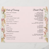 ボホフローラウォーターカラーパンパスパーム結婚式 プログラム (裏面)