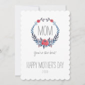 ボホフローラウォーターカラーレッドローゼス|母の日 カード (正面)