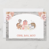 ボホフローラウッドファームフォト誕生日 招待状 (裏面)