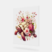 ボホフローラウミガメピンクの花 アクリルサイン (傾斜)