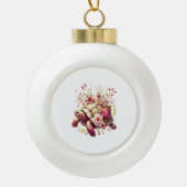 ボホフローラウミガメピンクの花 セラミックボールオーナメント (正面)