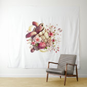 ボホフローラウミガメピンクの花 タペストリー (インサイチュ(横))