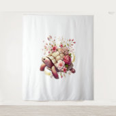 ボホフローラウミガメピンクの花 タペストリー (正面)