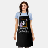 ボホフローラエプロン名前をカスタムするパーソナライズされたシェフ エプロン (着用した状態)