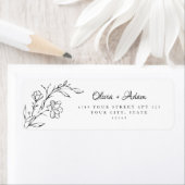 ボホフローラエレガントウェディング差出人住所 ラベル (インサイチュ)