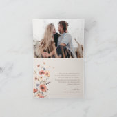 ボホフローラエレガント秋の結婚式サンキューカード サンキューカード (内部)