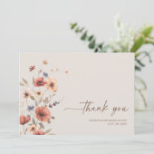 ボホフローラエレガント秋の結婚式サンキューカード サンキューカード (スタンド正面)