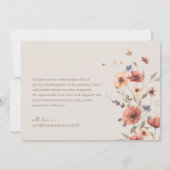 ボホフローラエレガント秋の結婚式サンキューカード サンキューカード (裏面)
