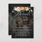 ボホフローラオレンジと赤面ピンク結婚ズ エンクロージャーカード (正面/裏面)