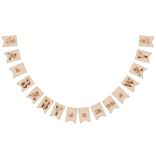 ボホフローラオンクリーミーアイボリーベビーシャワー バンティングフラッグ (全)