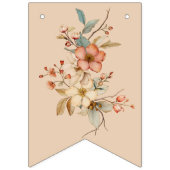 ボホフローラオンクリーミーアイボリーベビーシャワー バンティングフラッグ (第1の旗)