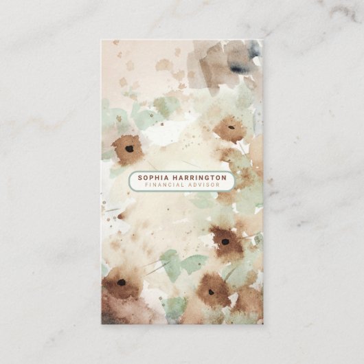 ボホフローラカスタムQRコードスキャン可能ニュートラルブシ 名刺 (正面)