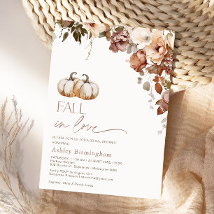 ボホフローラカボチャ秋インラブブライダルシャワー 招待状