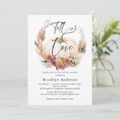 ボホフローラカボチャ秋インラブブライダルシャワーInv 招待状 (スタンド正面)