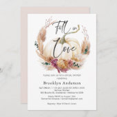 ボホフローラカボチャ秋インラブブライダルシャワーInv 招待状 (正面/裏面)