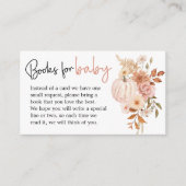 ボホフローラカボチャ秋ベビシャワーブックリクエスト エンクロージャーカード (正面)