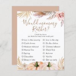 ボホフローラカボチャ秋ベビーシャワーカスタムゲーム