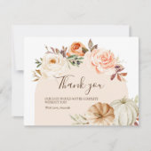 ボホフローラカボチャ赤ちゃんシャワーサンキューカード サンキューカード (正面)