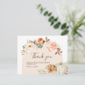 ボホフローラカボチャ赤ちゃんシャワーサンキューカード サンキューカード (スタンド正面)