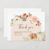 ボホフローラカボチャ赤ちゃんシャワーサンキューカード サンキューカード (正面/裏面)