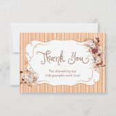 ボホフローラカボチャ赤ちゃんシャワーサンキューカード サンキューカード (正面)