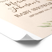 ボホフローラカボチャ赤ちゃんシャワー少女ウェルカムサイン ポスター (角)