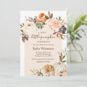 ボホフローラカボチャ赤ちゃんシャワー招待状 招待状 (スタンド正面)