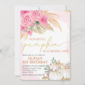 ボホフローラカボチャ1st誕生日招待状 招待状 (正面)