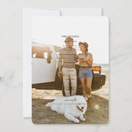 ボホフローラガーデン |写真カジュアル結婚の 招待状 (裏面)